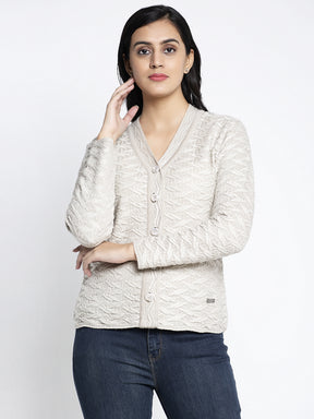 Women Grey Printed Cardigan