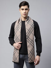Mens Khaki Tartar Plaid Reversible Viscose Muffler