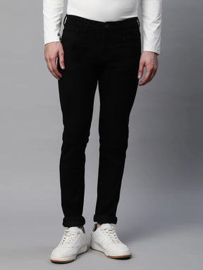 Mens Black Slim Fit Medium Stretch 5-Pocket Jeans