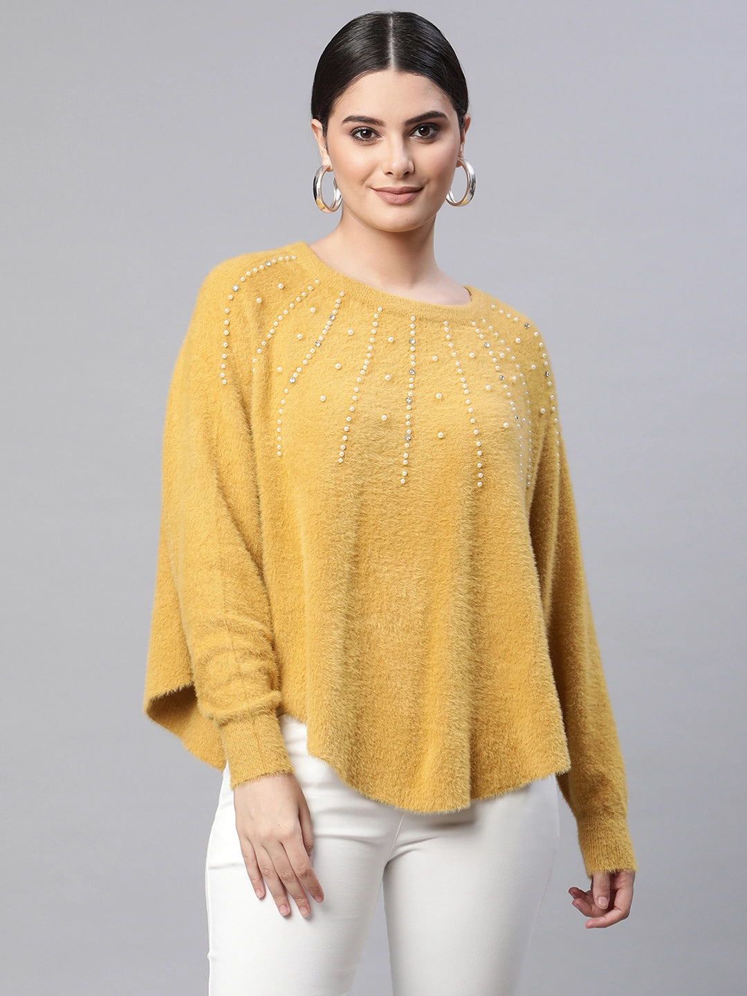Women Round Neck Dolman Full Sleeves 