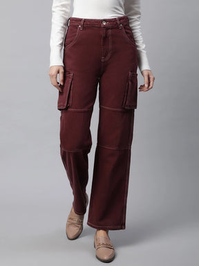 women wine cargo style jeans