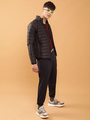 Mens Black Windproof Puffer Jacket