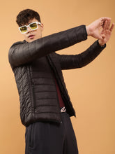 Mens Black Windproof Puffer Jacket
