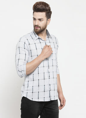 Men Printed Light Blue Shirt