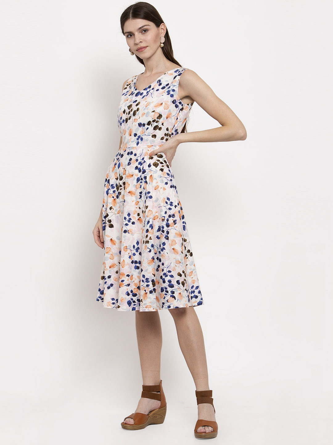 ladies floral printed dress