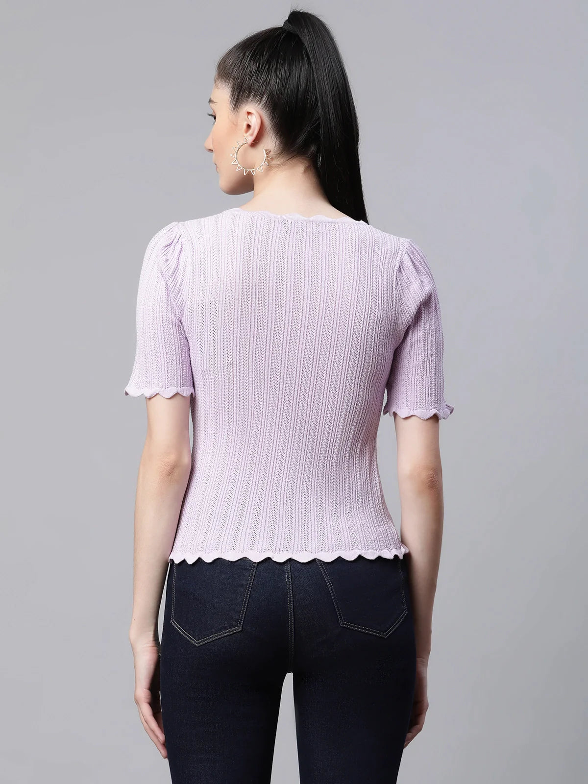 Black Viscose Slim Fit Top