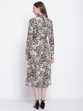 Leopart Print Knee Length Dress