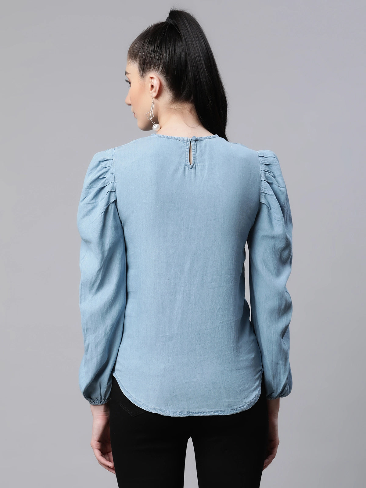 Blue Denim Regular Fit Top