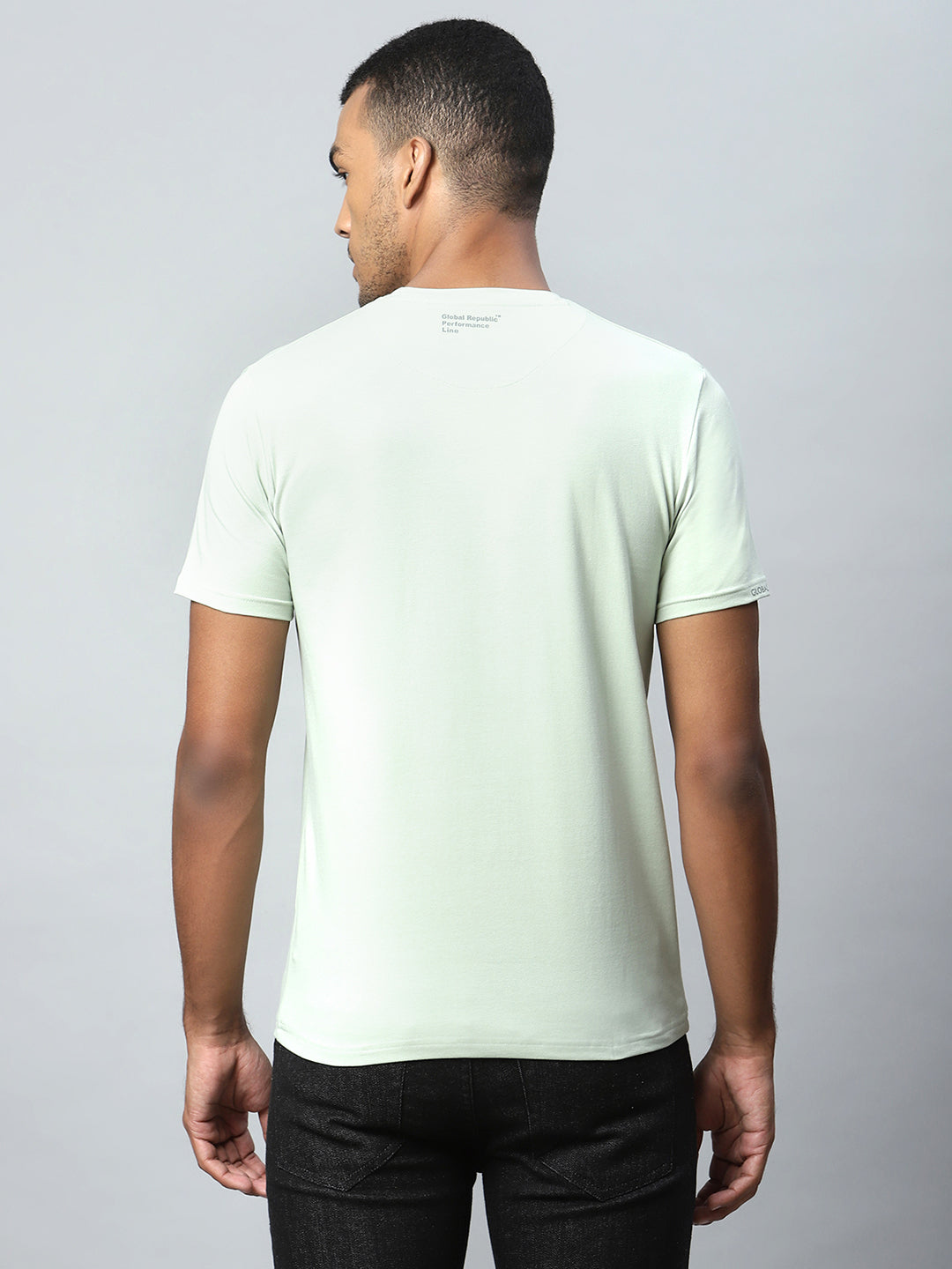 Men Alpha printed Sea Green T-Shirt