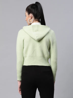  Solid Mint Green Casual Pullover