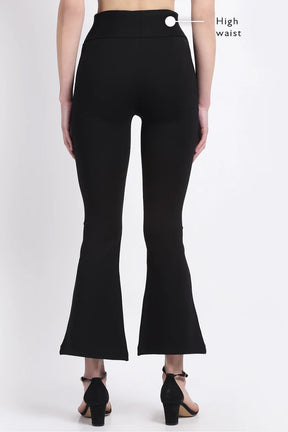 Solid Black Bootcut Stretchable Jegging