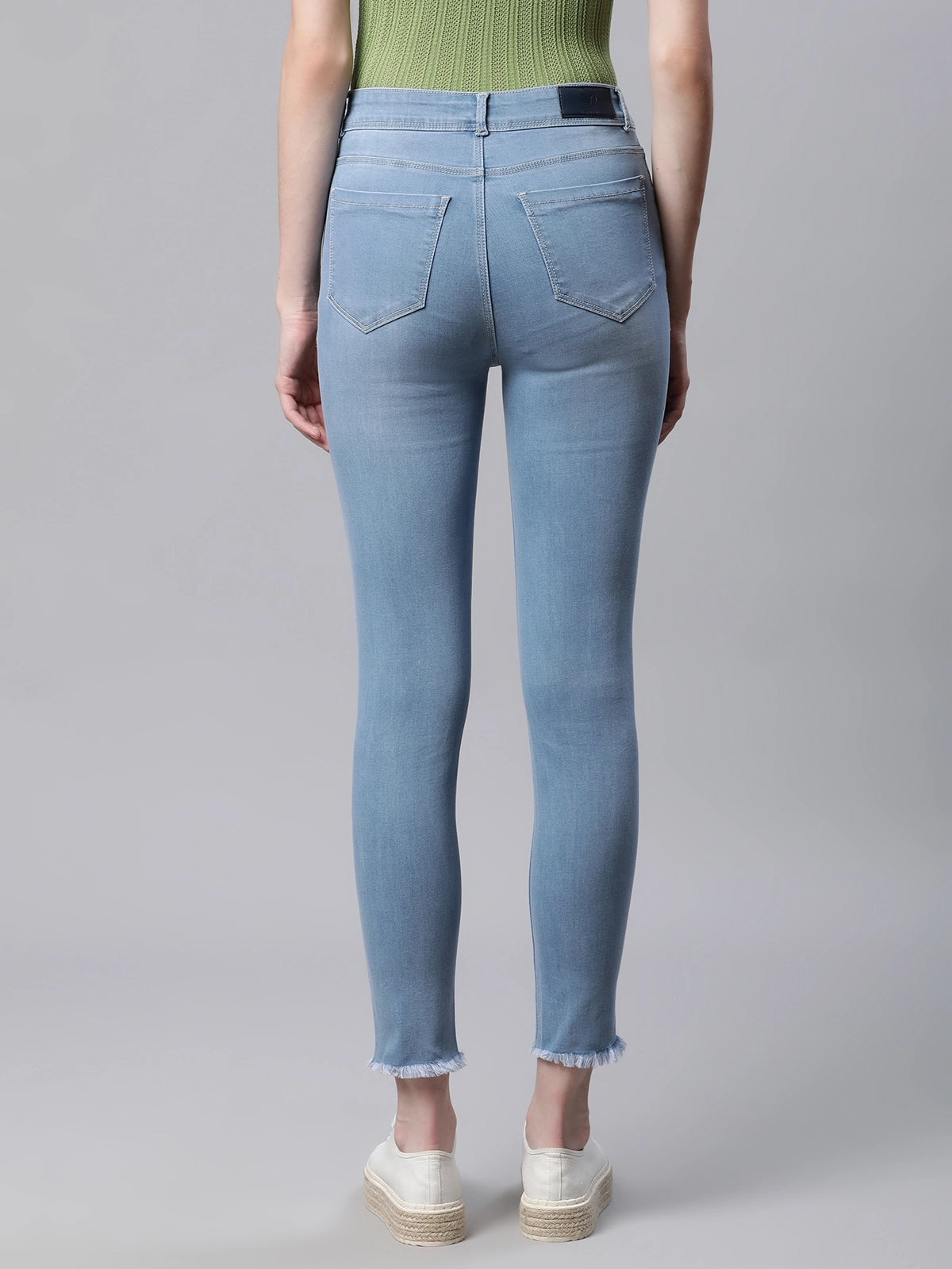 Blue High Waist Slim Fit Jeans