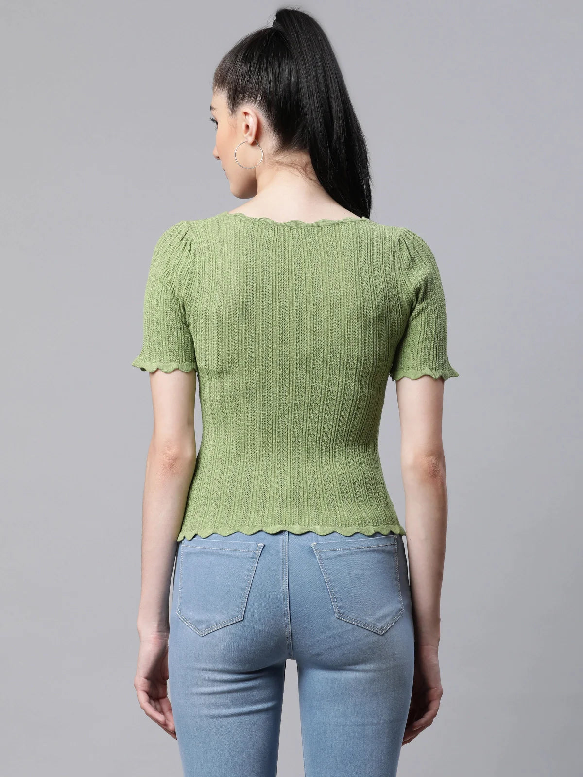 Black Viscose Slim Fit Top