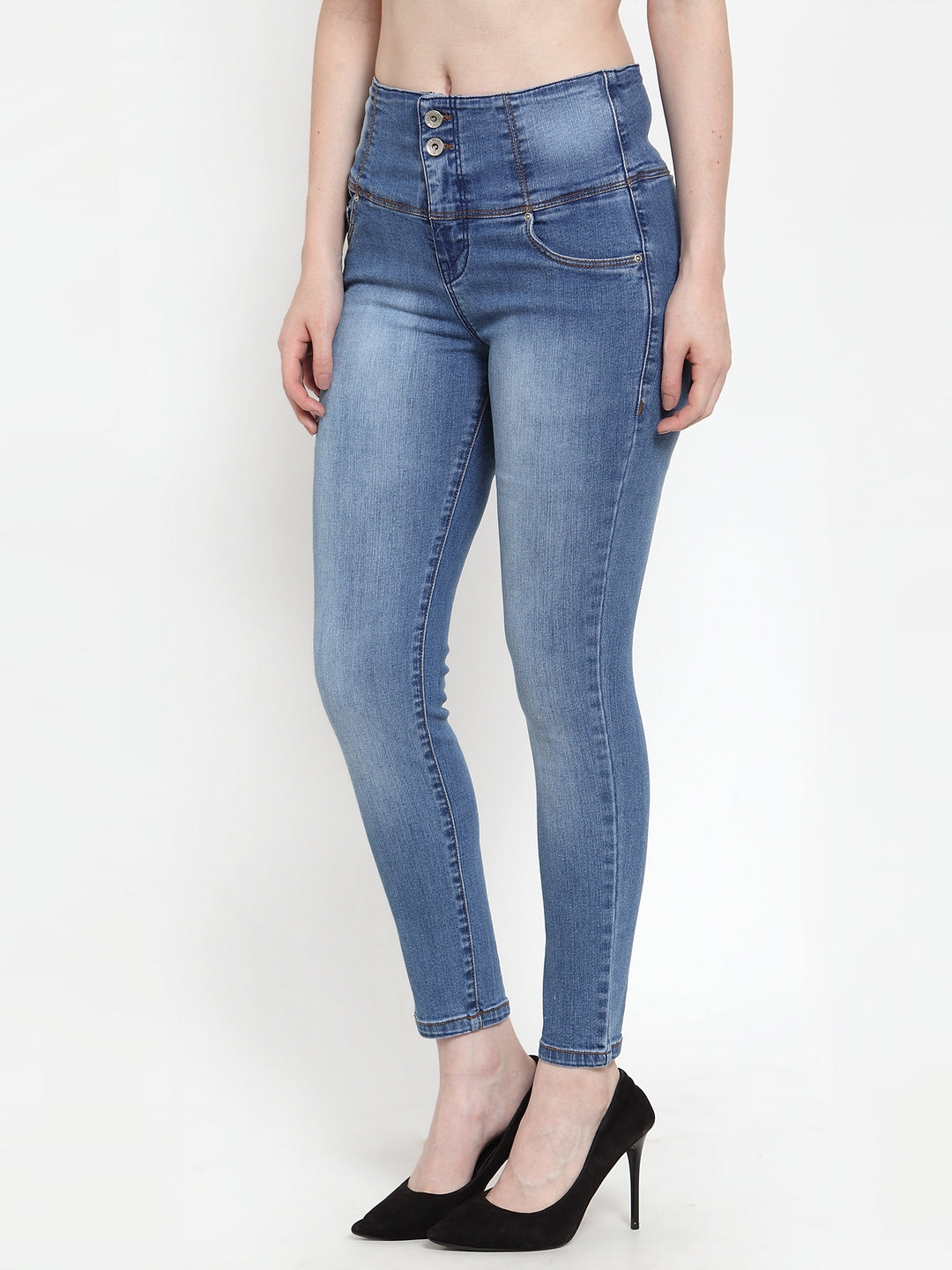 Women Blue Denim Solid Jeans