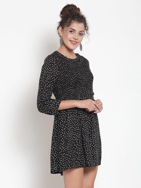 Women Polka Dots Black Tunic