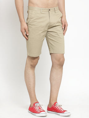 Men’??????S Solid Khaki Shorts