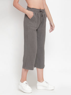Women Olive Solid Straight Fit Lower