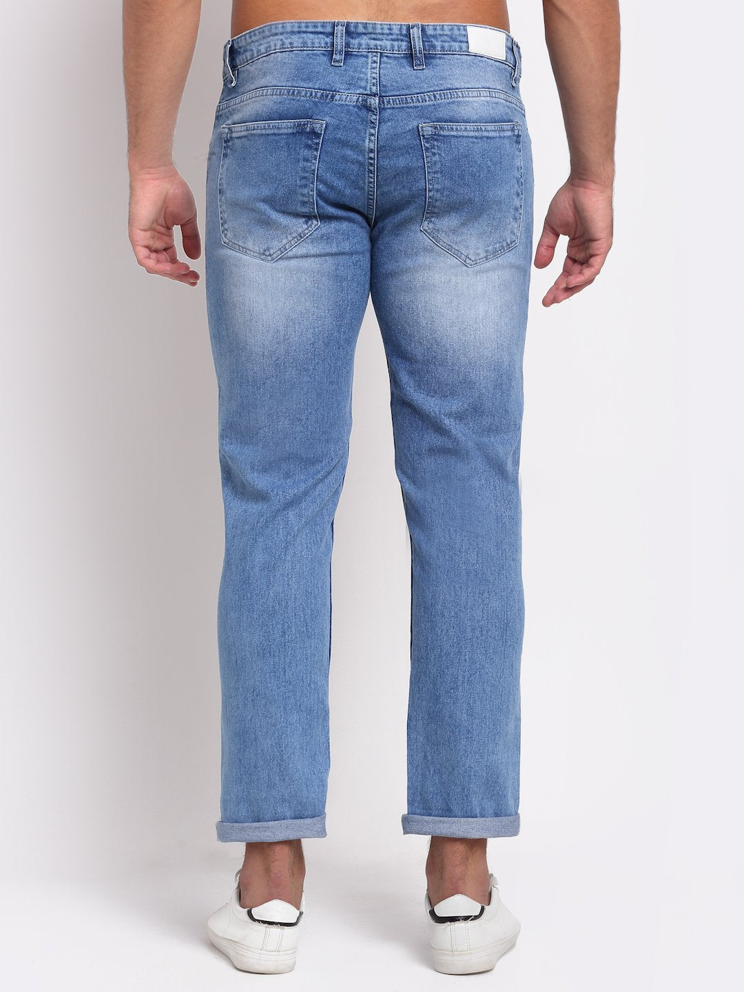 Men Blue Denim Solid Jeans