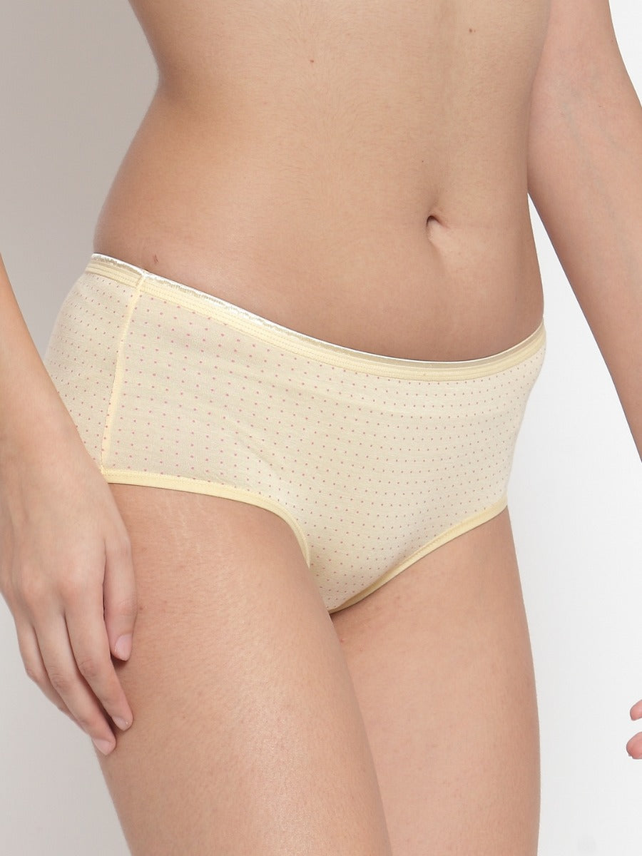 Women Yellow Solid Hipster Brief