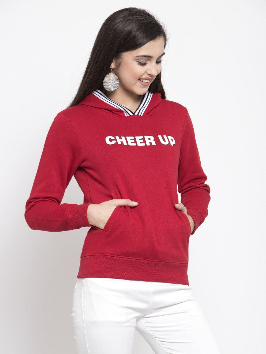 Women Red Sweat Shirt