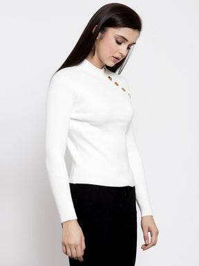 Women White Pullover