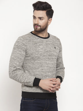Mens Grey Round Neck Full Sleeve Sweatshirt