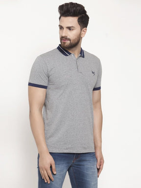 Mens Plain Grey And Red Combo Of 2 T-Shirts