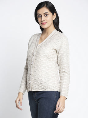 Women Grey Printed Cardigan