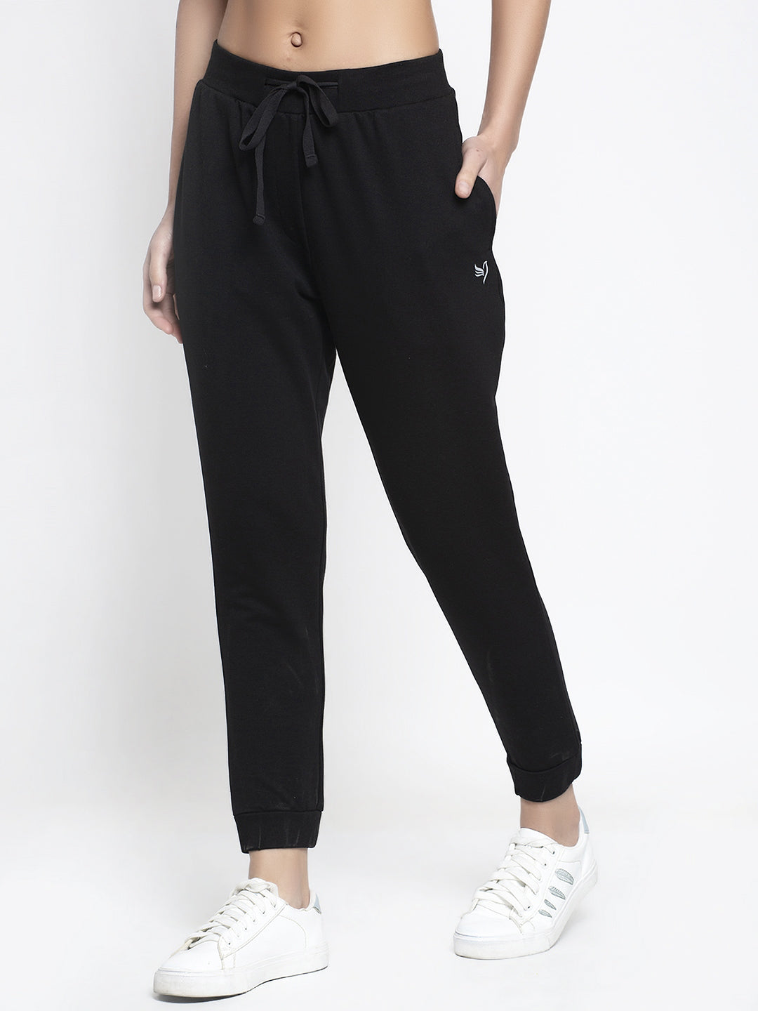 Women Black Solid Lower
