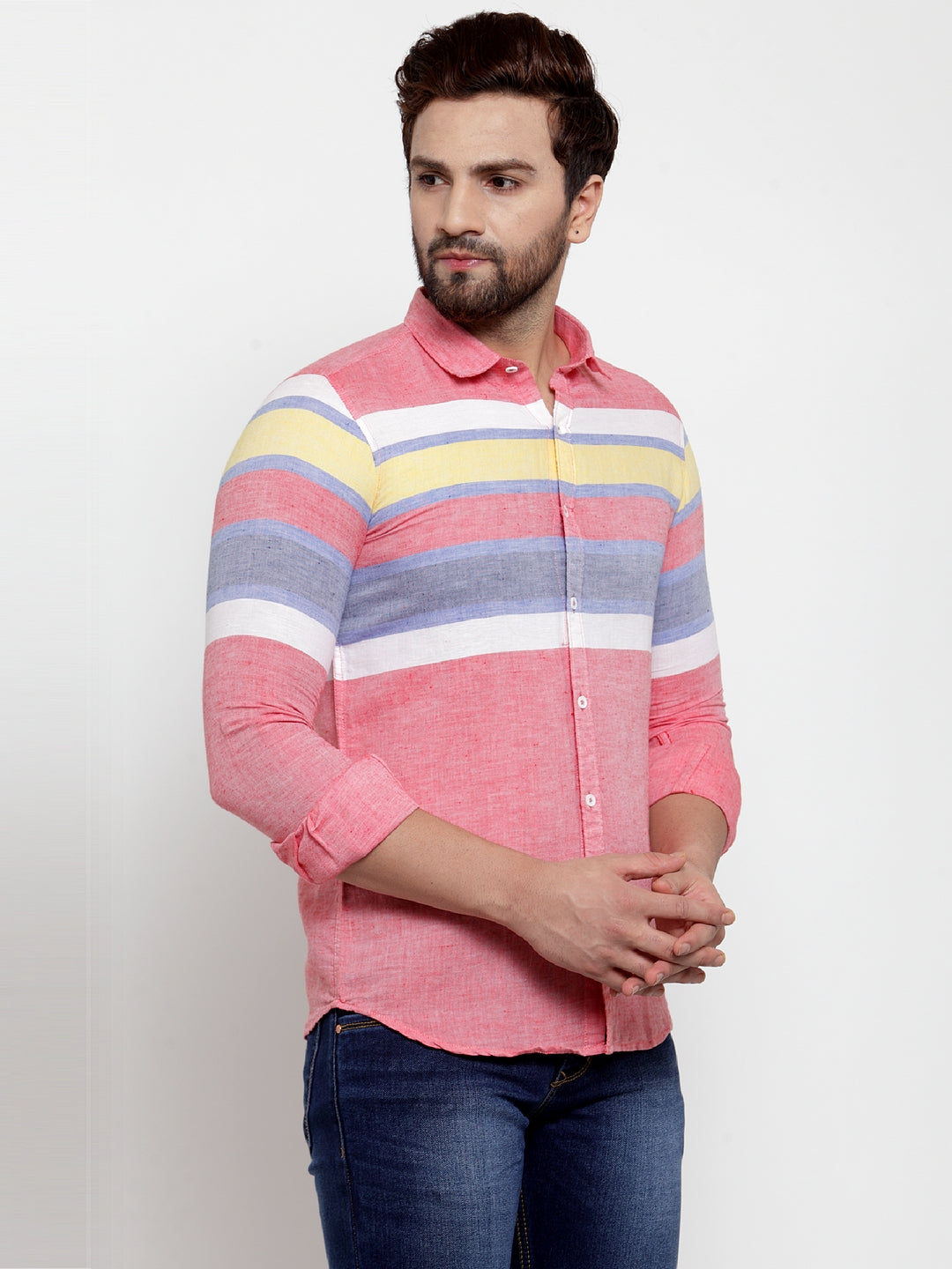 Men Printed Red Shirt
