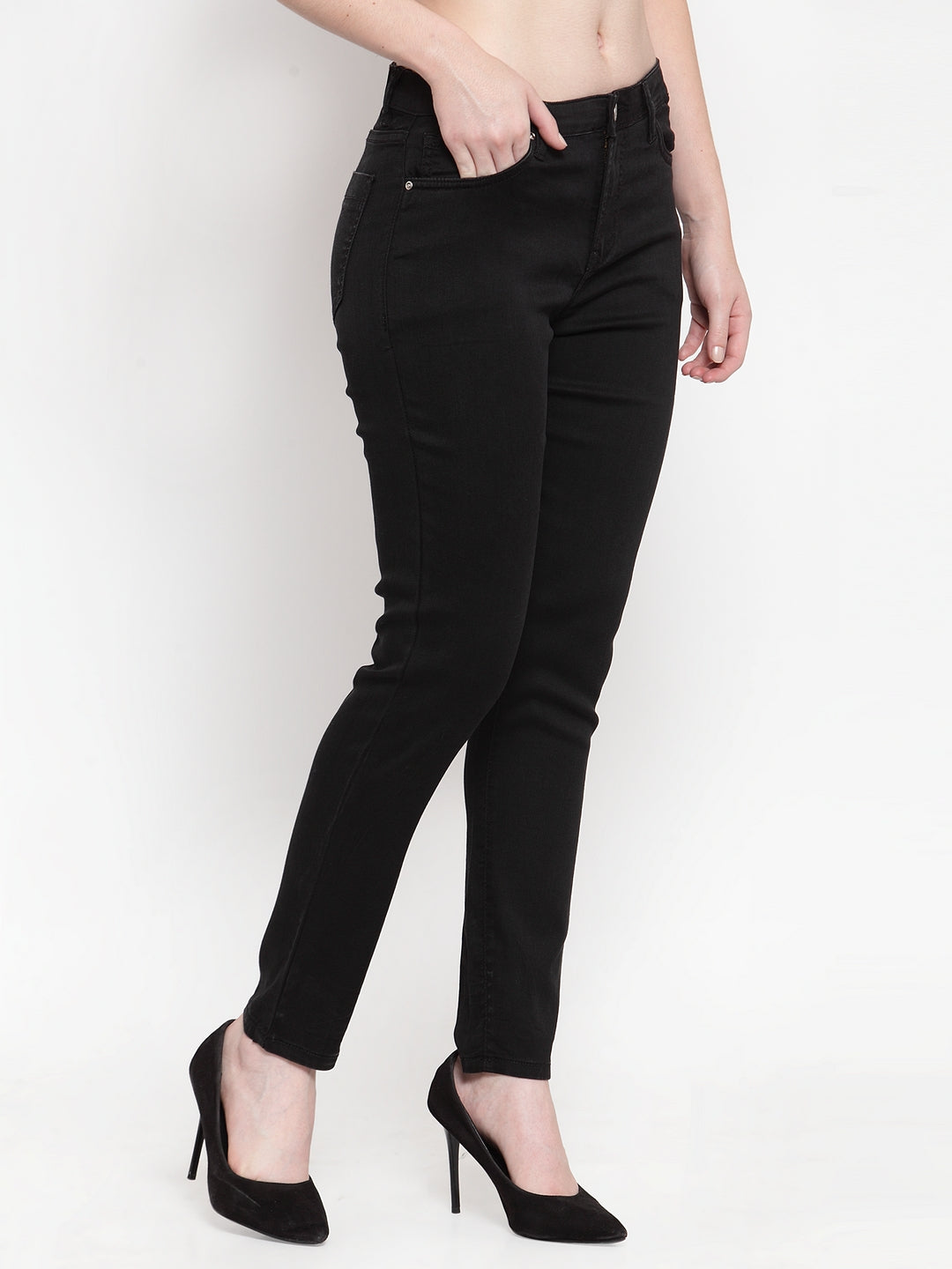Women Blue Denim Straight Fitted Jeans
