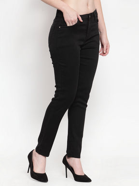 Women Blue Denim Straight Fitted Jeans