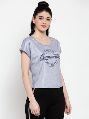 Steel Grey Printed T-Shirt