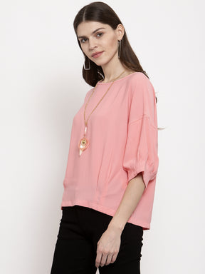 Ladies Fuscia beige Top