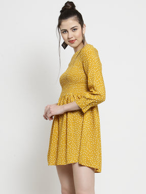 Women Mustard Printed Tunic