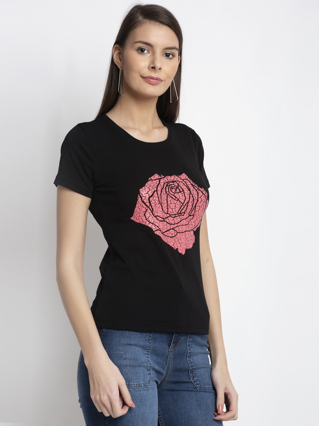 Women Round Neck Printed T-Shirt