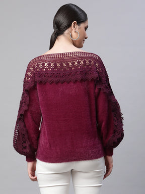  Round Neck Ribbed Hem Full Sleeves 