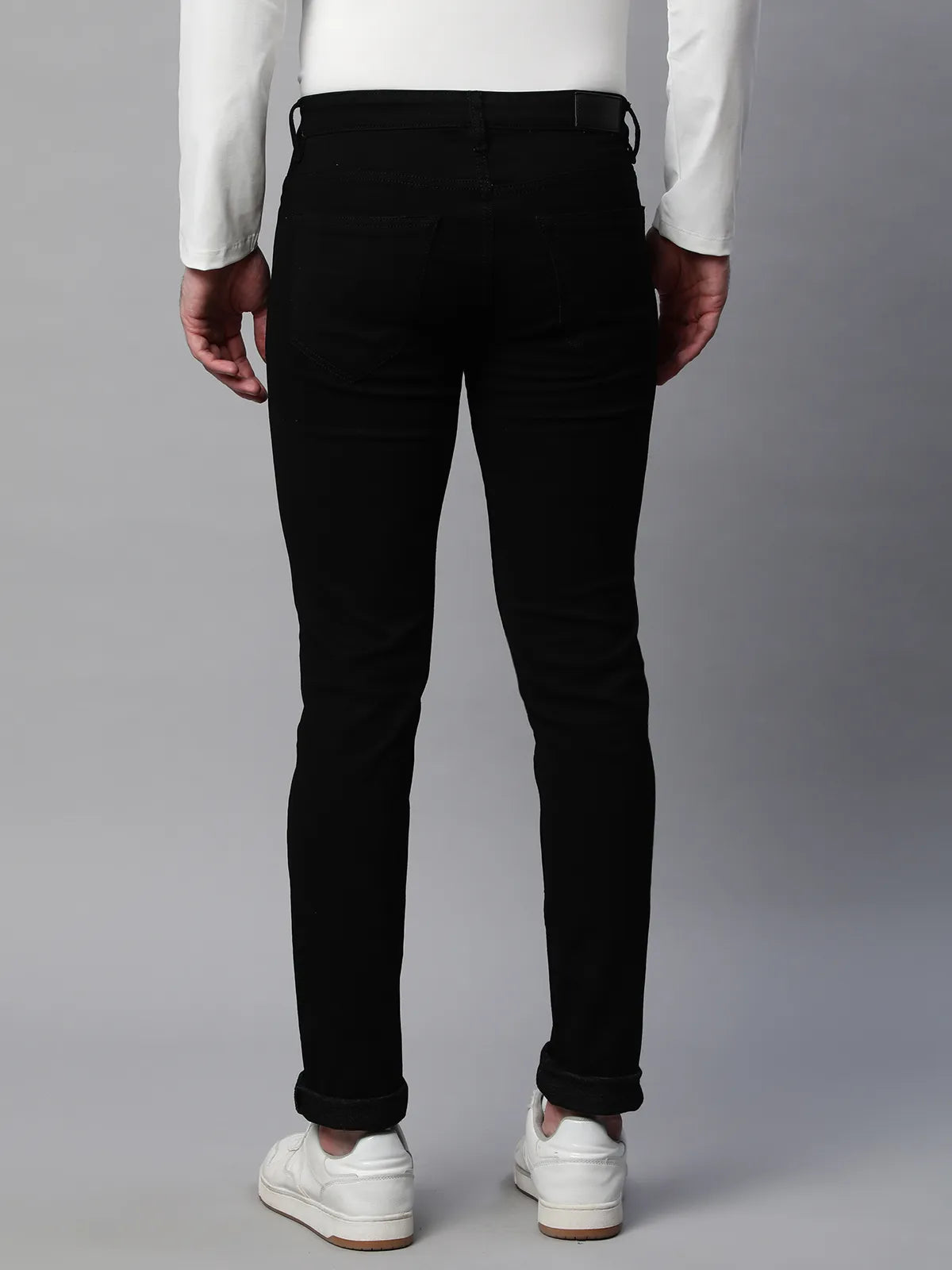 Mens Black Slim Fit Medium Stretch 5-Pocket Jeans