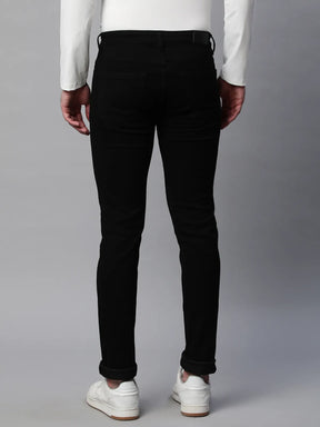 Mens Black Slim Fit Medium Stretch 5-Pocket Jeans