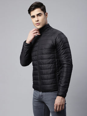 Mens Black Windproof Puffer Jacket