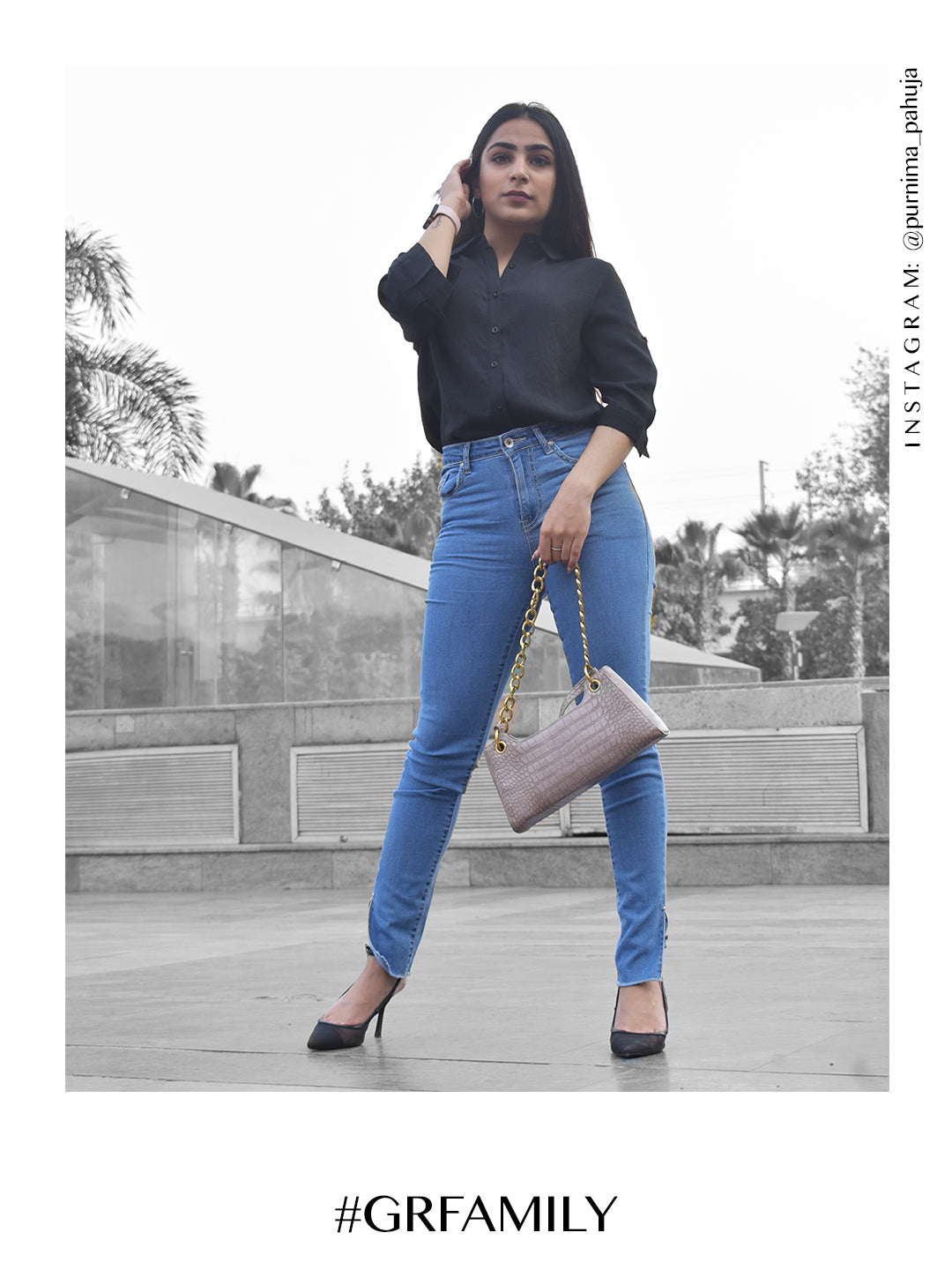 women skinny fit floor length blue jeans with ankle cut