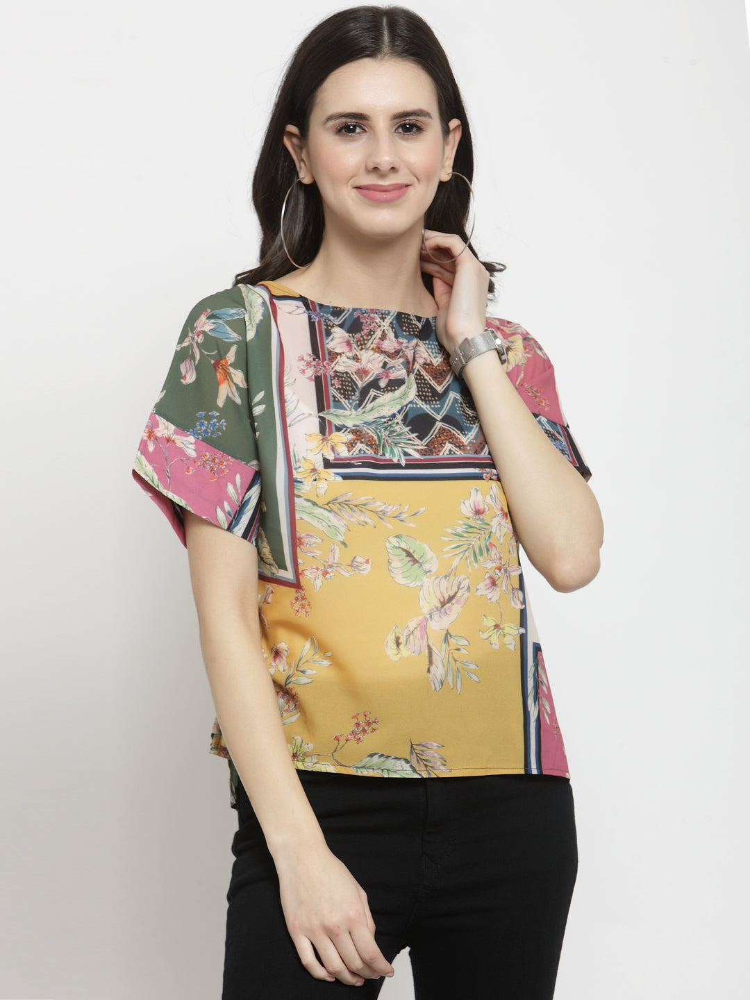 Women Multicoloured Printed Regular Fit Top