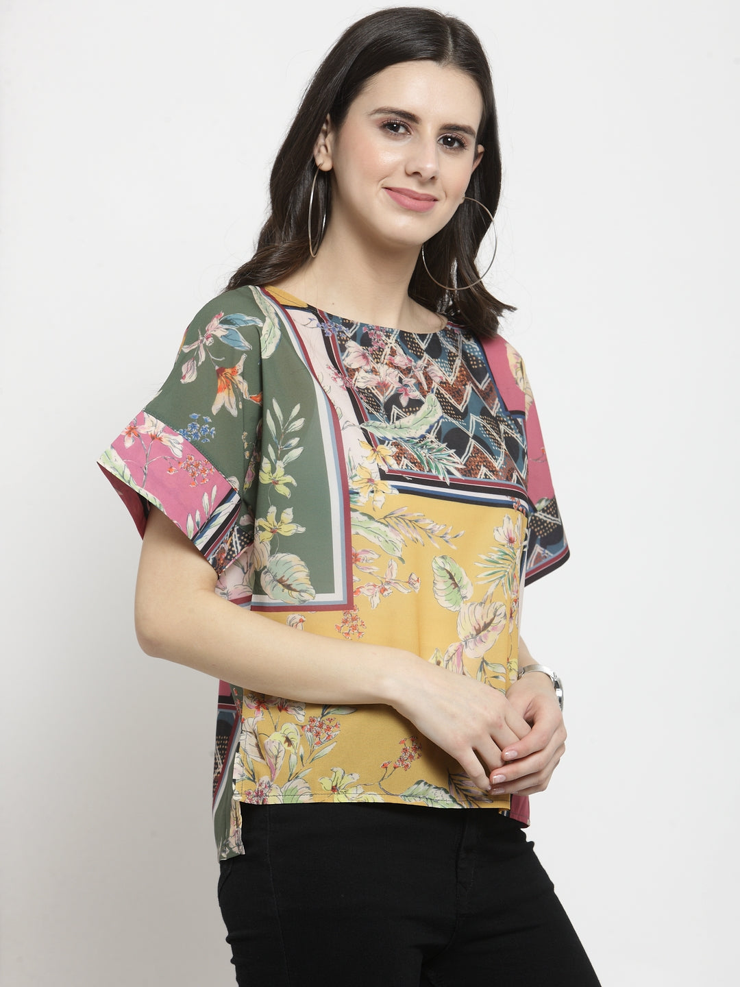 Women Multicoloured Printed Regular Fit Top