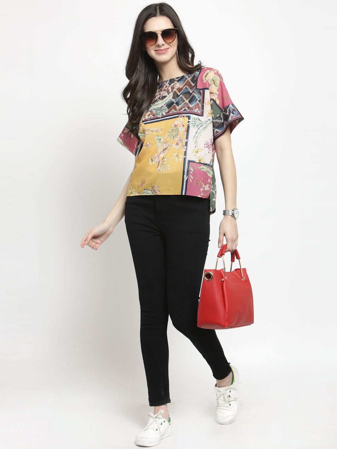 Women Multicoloured Printed Regular Fit Top