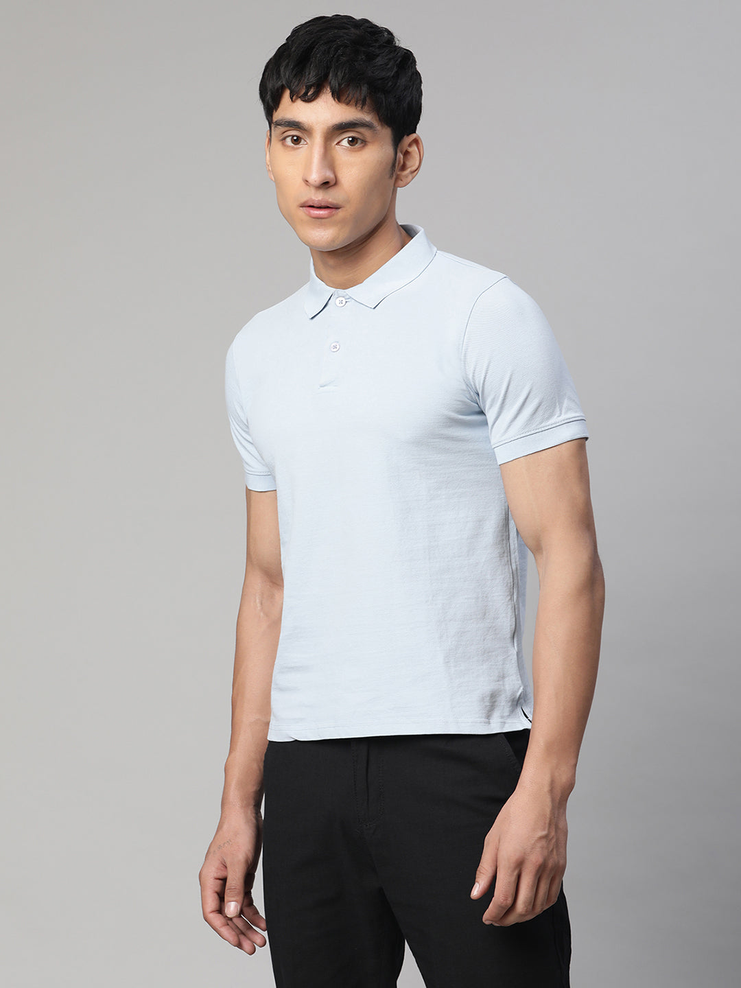 Men Sky Blue Polo T-Shirt