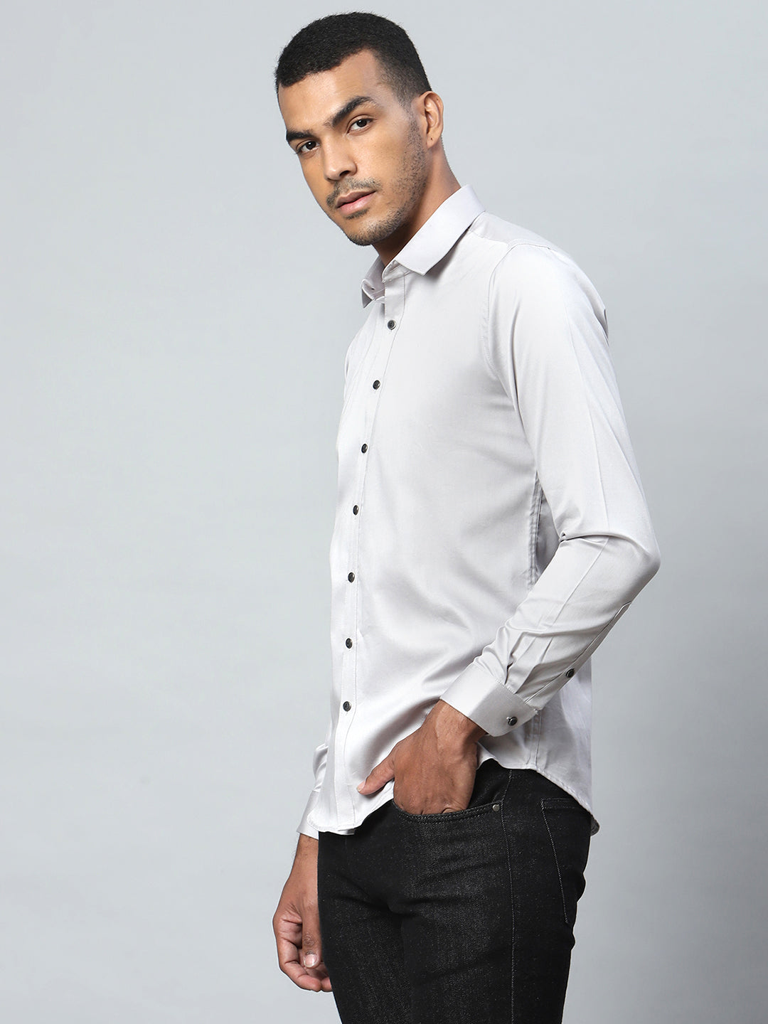 Men Grey Casual Shirt