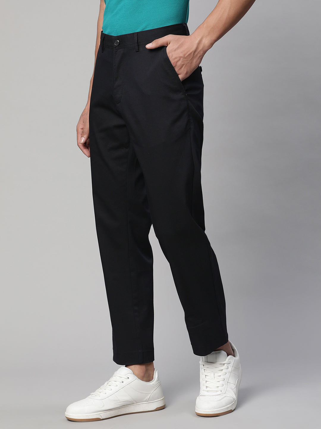 Men Black Semi Formal Trouser