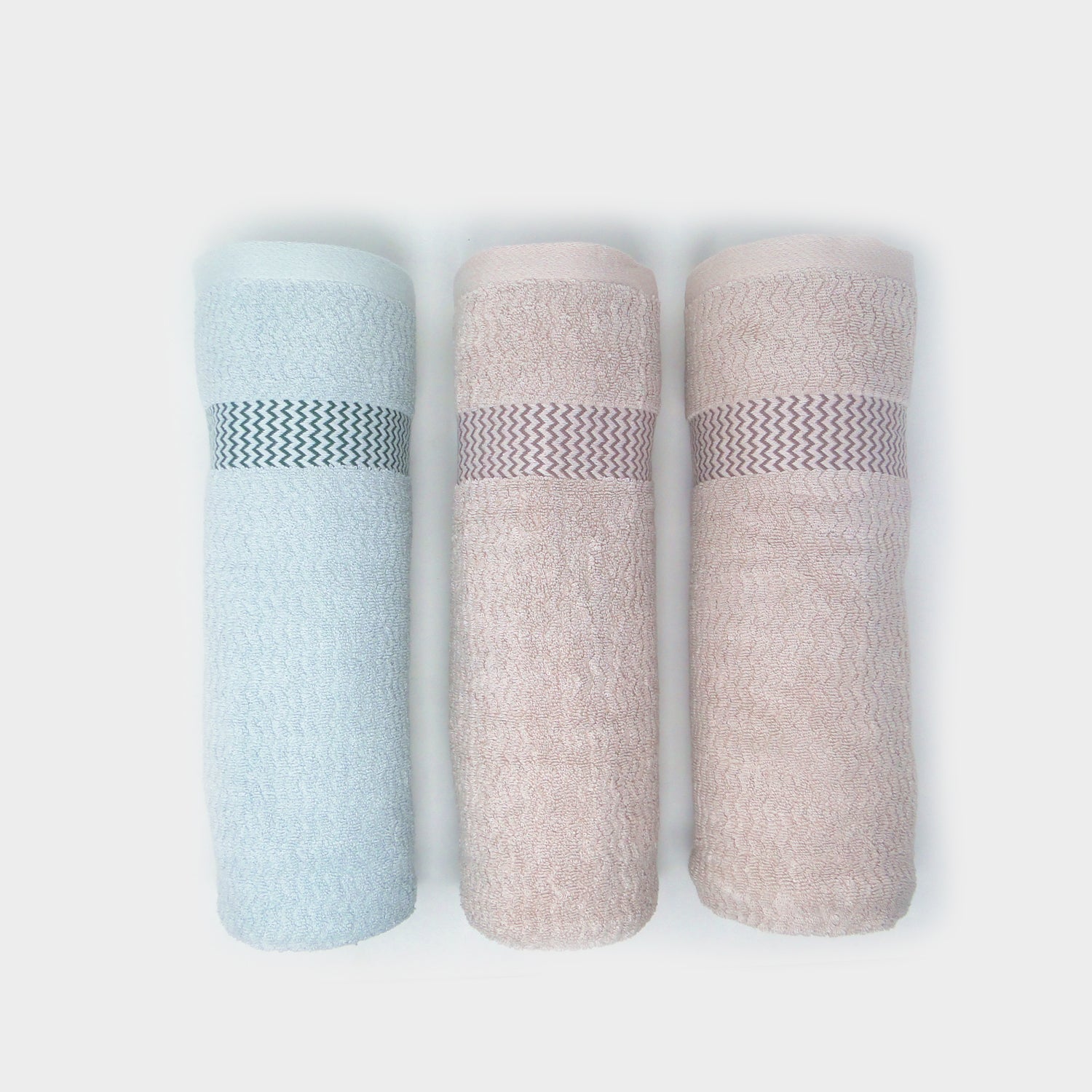 Pack of 3 Super Absorbent Bath Towel (70x140) - 2 Fawn 1 Sea Blue