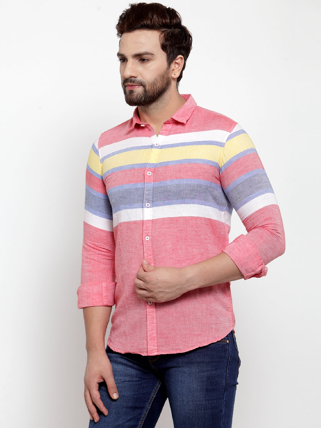 Men Printed Red Shirt