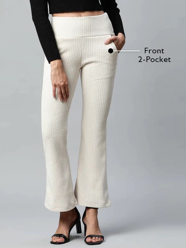 Bootcut Ankle Length Cosmic Latte Cordroy Jegging